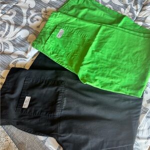 Urbane Unisex Scrub Pant size XS in black and lime green colors.